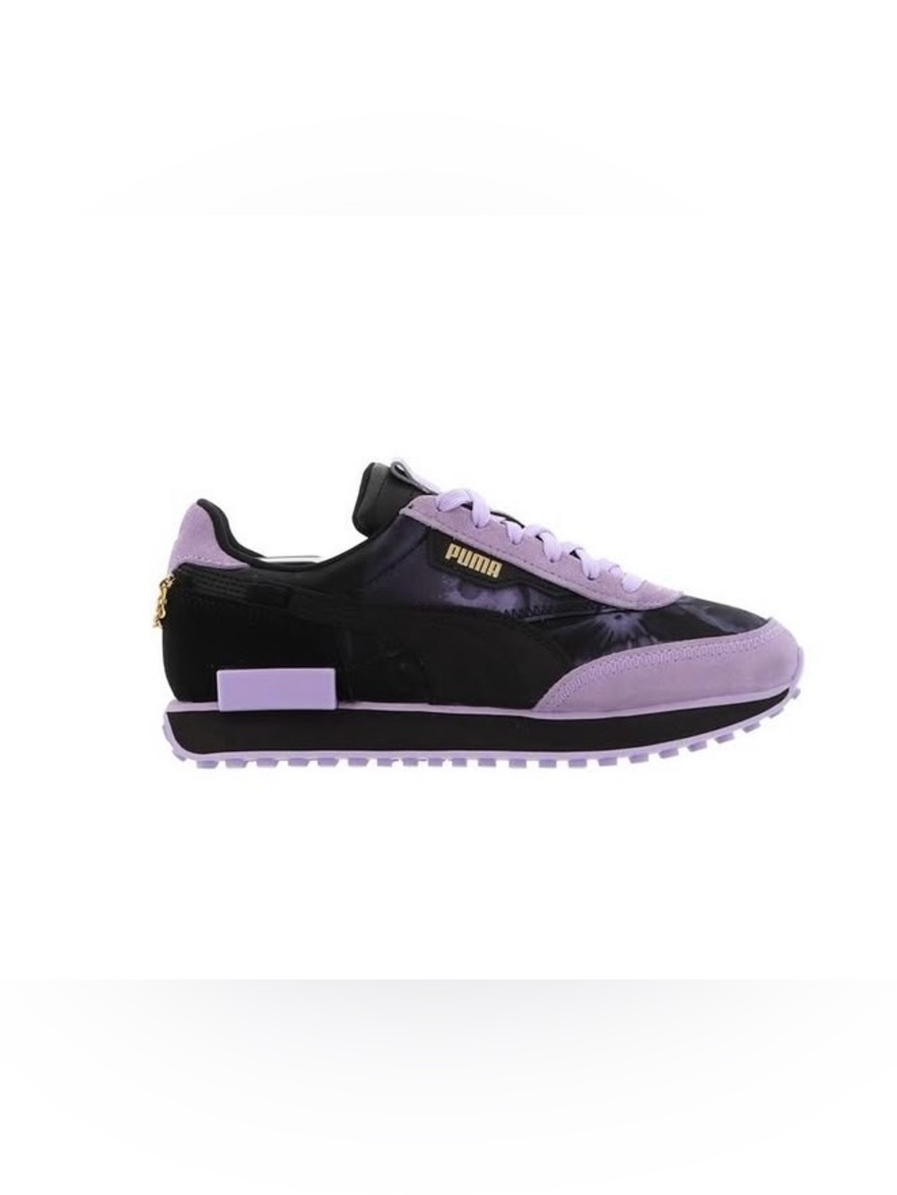 Puma Black and Lavender Women's Low-Top Sneaker